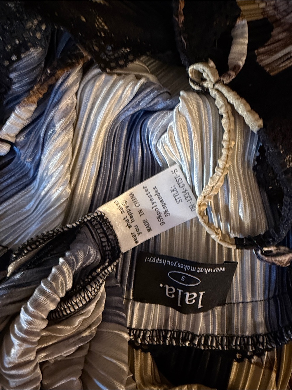 Dressed in LALA Money Honey Plisse Midi Slip Dress - Picture 3 of 5